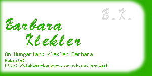 barbara klekler business card